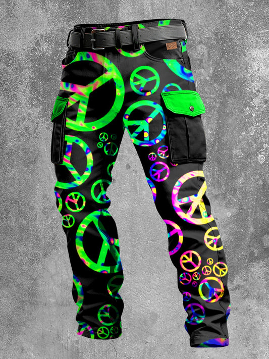 Pánské retro dovolená obchodní umění tisk neformální pracovní kalhoty