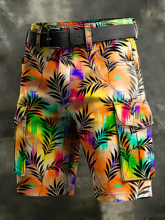 Pánské retro dovolená business art print casual shorts