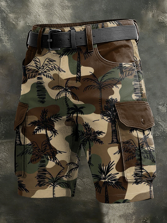 Pánské retro dovolená business art print casual shorts