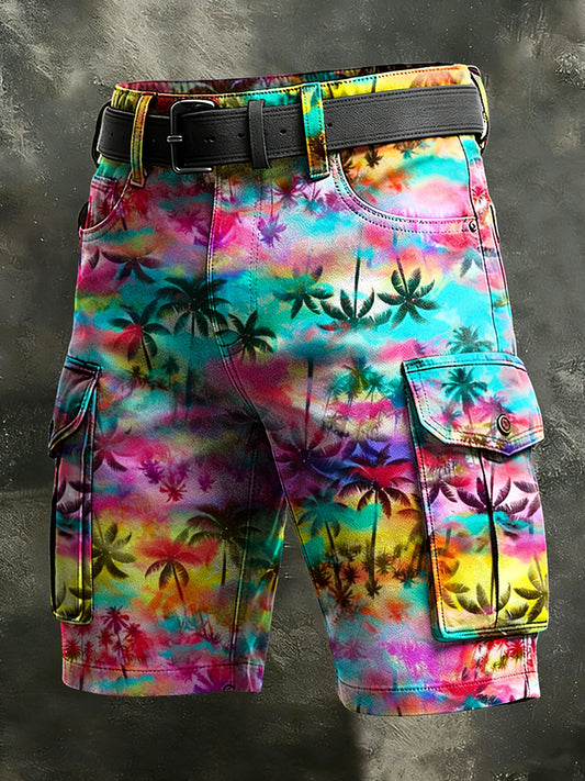 Pánské retro dovolená business art print casual shorts