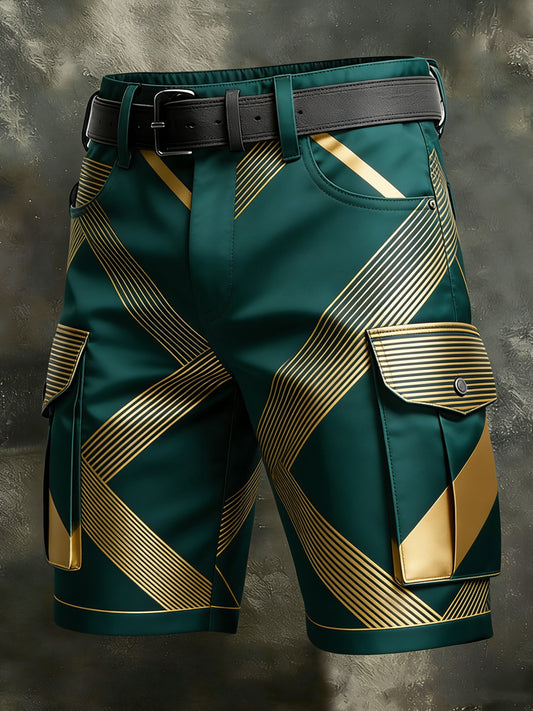 Pánské retro dovolená business art print casual shorts