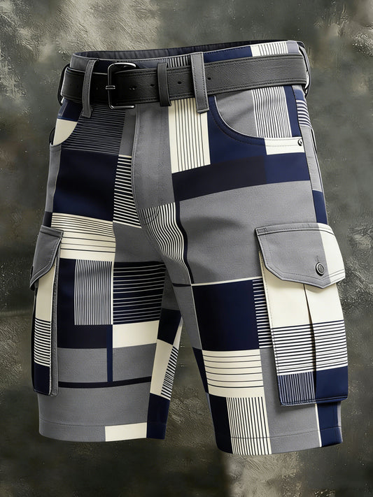 Pánské retro dovolená business art print casual shorts