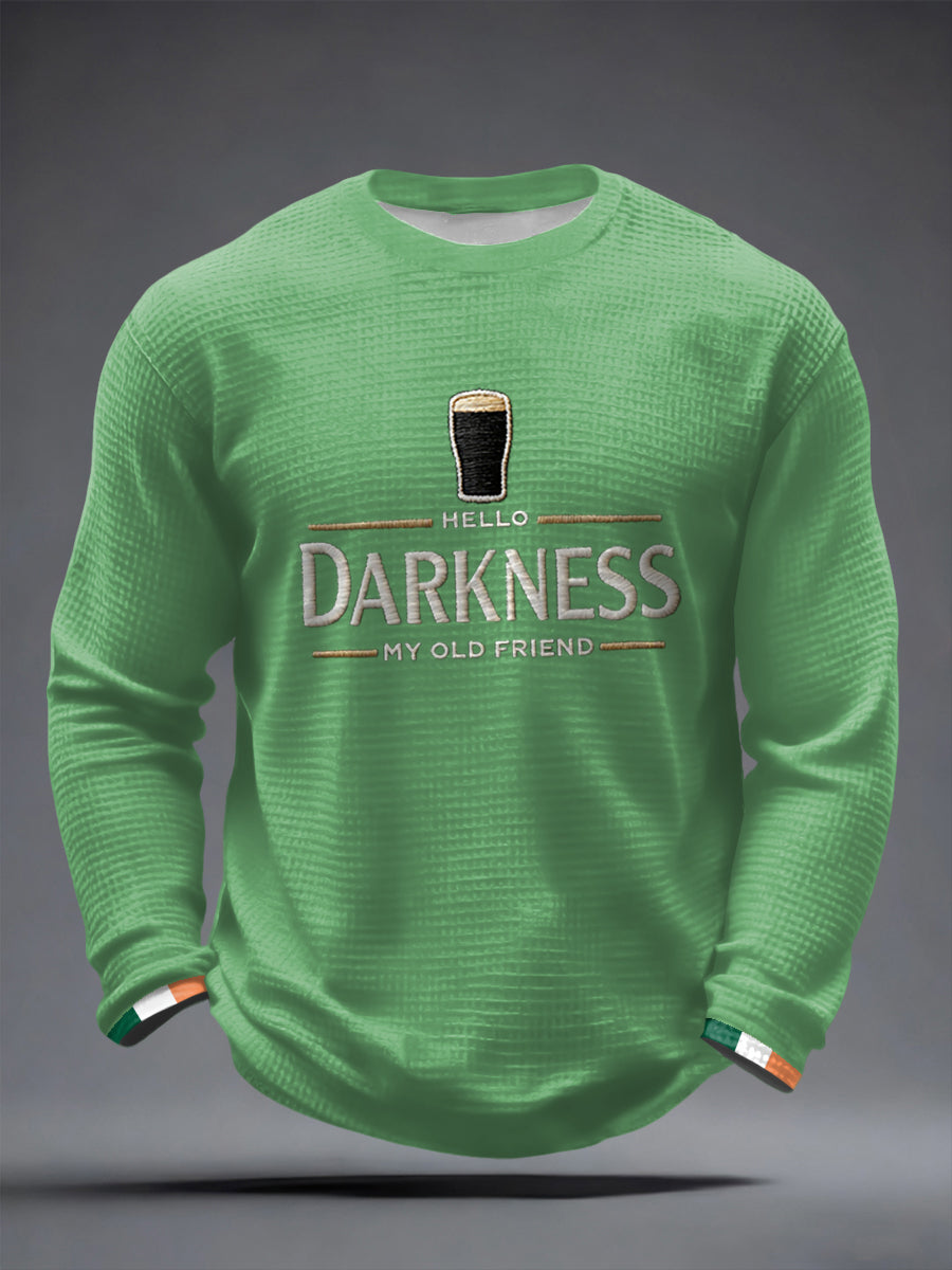 Pánské zdravím temnota můj starý přítel vafle s dlouhým rukávem tshirt