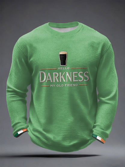 Pánské zdravím temnota můj starý přítel vafle s dlouhým rukávem tshirt