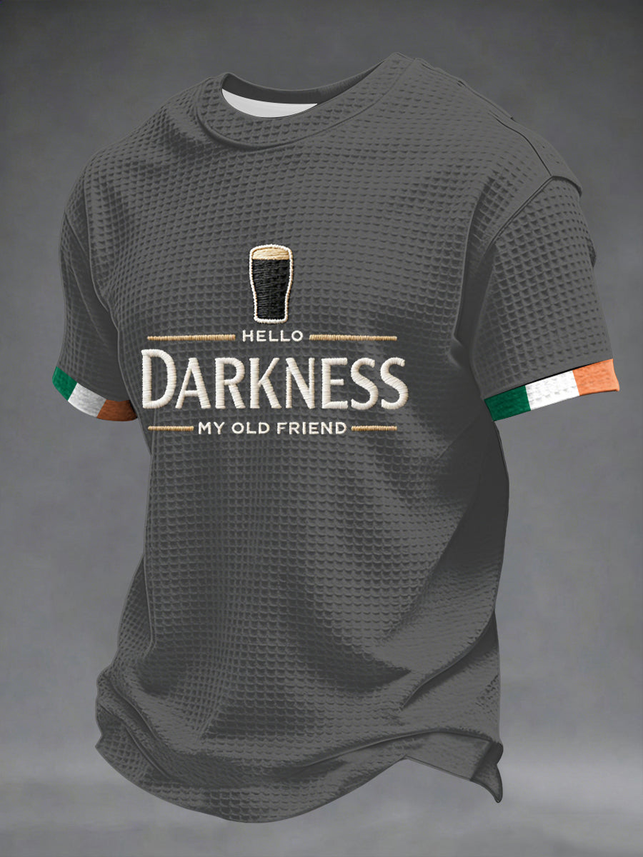 Pánské zdravím tma můj starý přítel vafle krátké rukávy tshirt