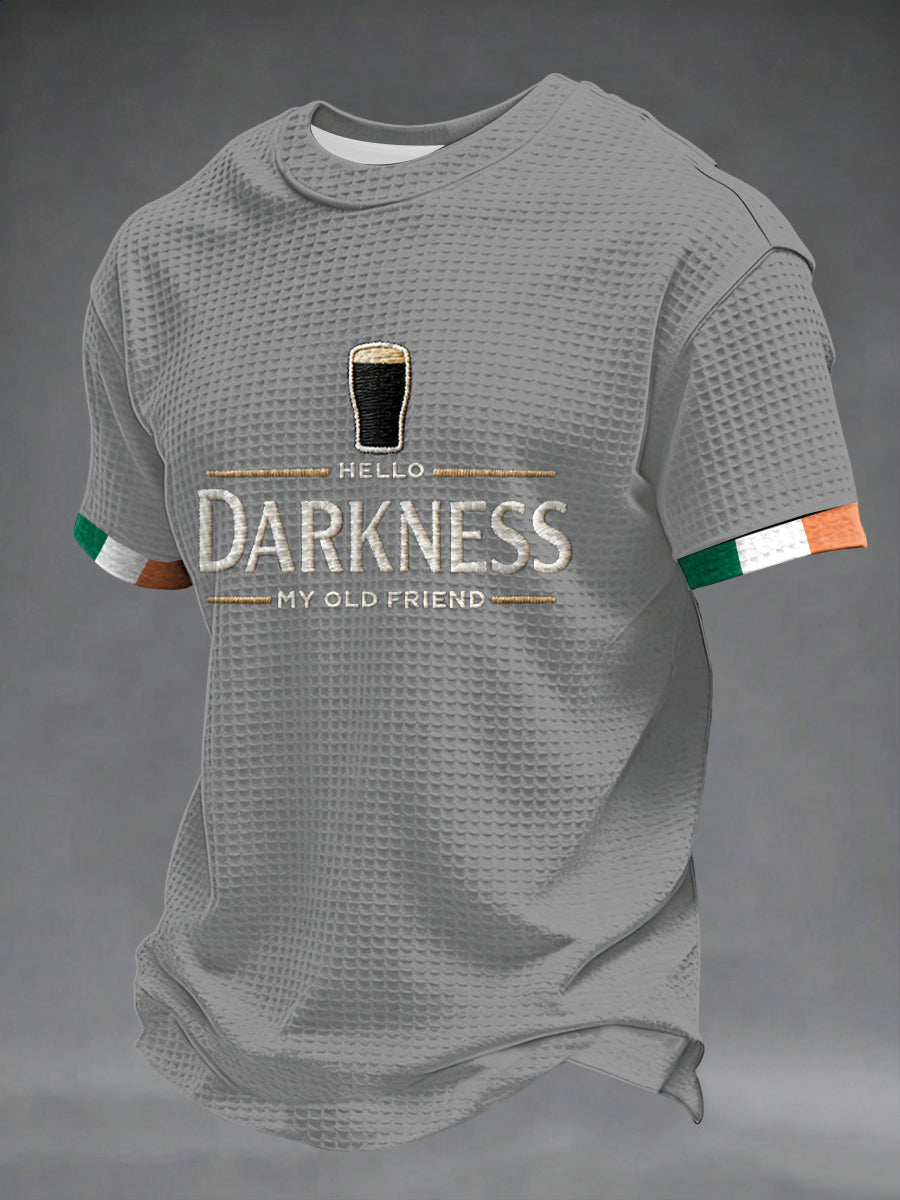 Pánské zdravím tma můj starý přítel vafle krátké rukávy tshirt