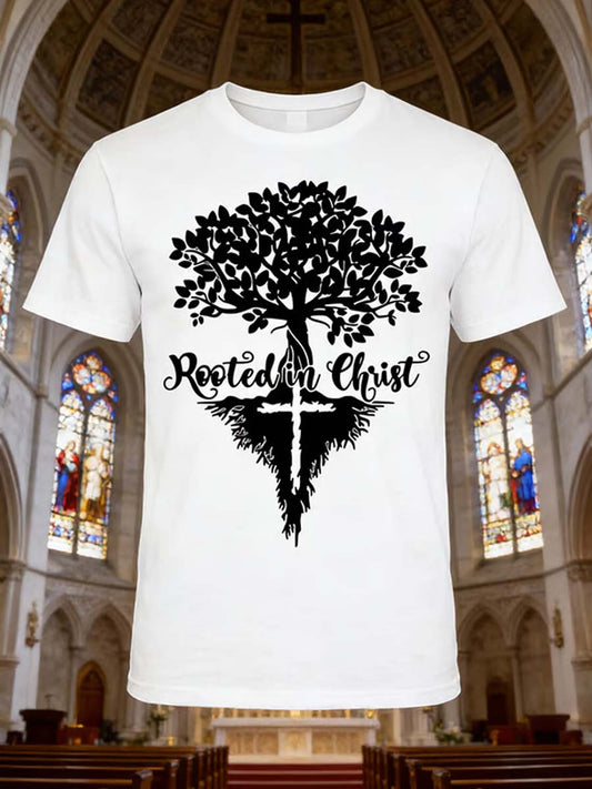 Retro faith art print casual tshirt