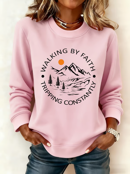 Ženské chodí po víře a neustále vytiskne mikinu z ramen