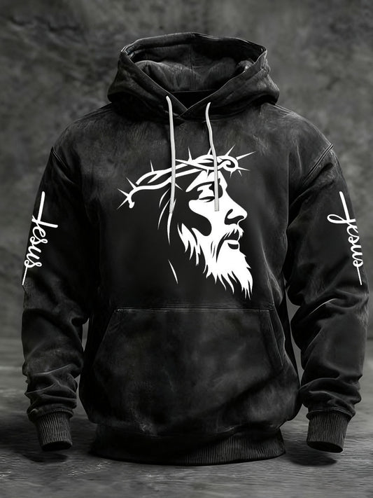 Mikina s kapucinou s tištěným tištěním