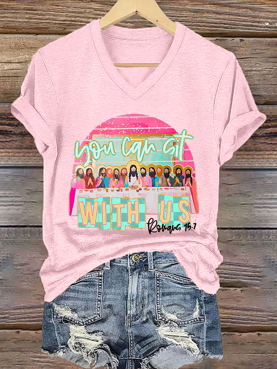 Dámské křesťanské velikonoce můžete sedět s námi print tshirt