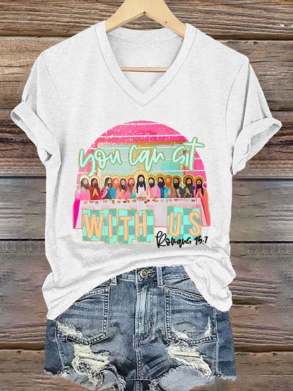 Dámské křesťanské velikonoce můžete sedět s námi print tshirt