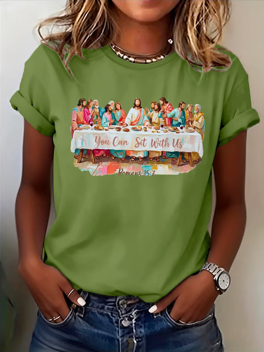 Dámské křesťanské velikonoce můžete sedět s námi print tshirt