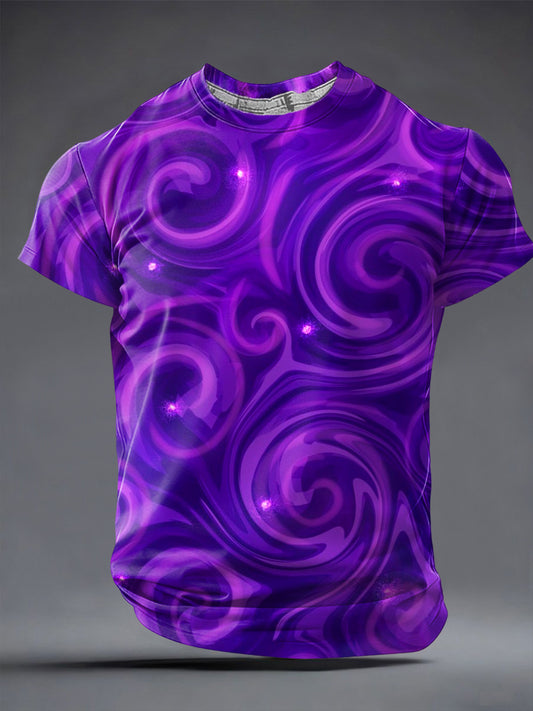 Retro abstract swirl art casual tshirt