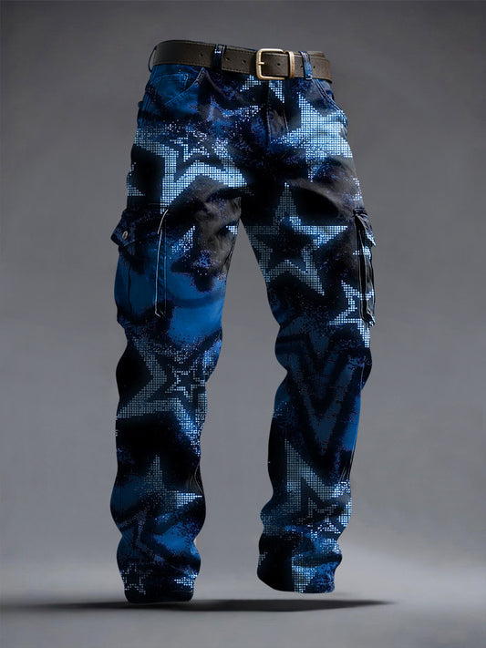 Retro abstraktní pětistupné hvězdné umění denní prádlo kalhoty