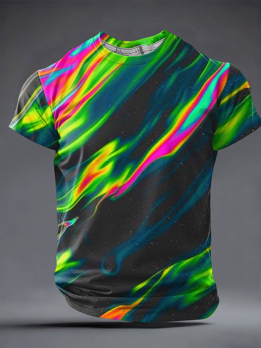 Retro abstraktní barevné textury umění příležitostné tričko