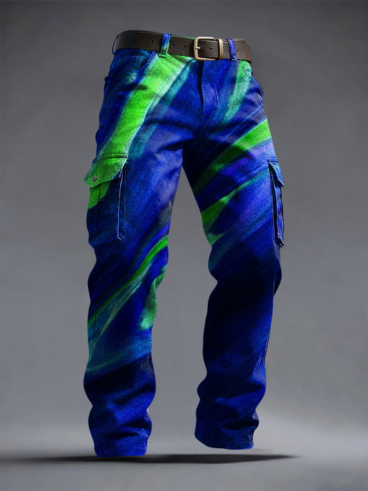 Retro abstraktní linie textury umění každodenní pracovní nošení kalhoty