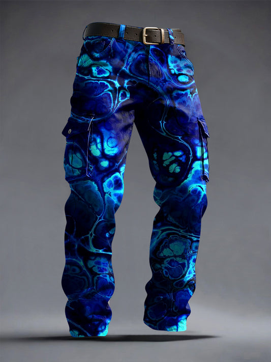 Retro abstraktní textury umění příležitostné práce kalhoty