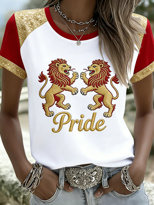 Dámské tričko s motivy zvířat s českou tematikou a uměleckou tisku inspirovanou vlajkou