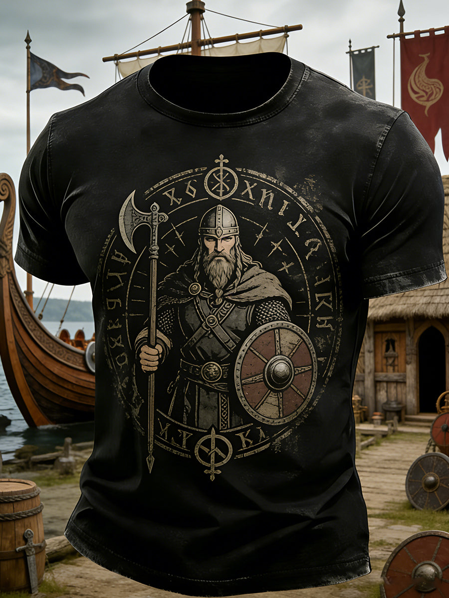 Pánské swedish vikingthemed print tshirt