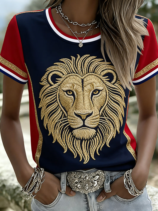 Dámské tričko s motivy zvířat s českou tematikou a uměleckou tisku inspirovanou vlajkou