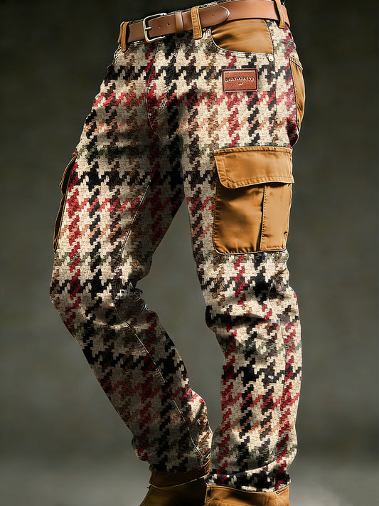 Pánské retro dovolená obchodní umění tisk neformální pracovní kalhoty