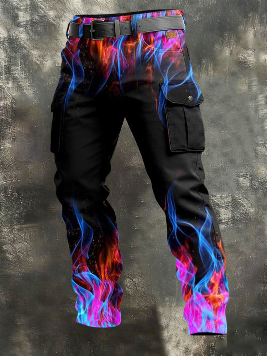 Pánské retro dovolená obchodní umění tisk neformální pracovní kalhoty