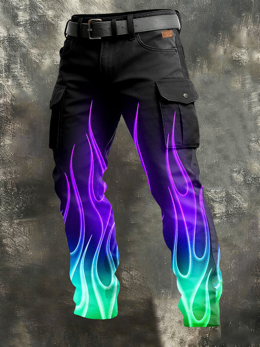 Pánské retro dovolená obchodní umění tisk neformální pracovní kalhoty