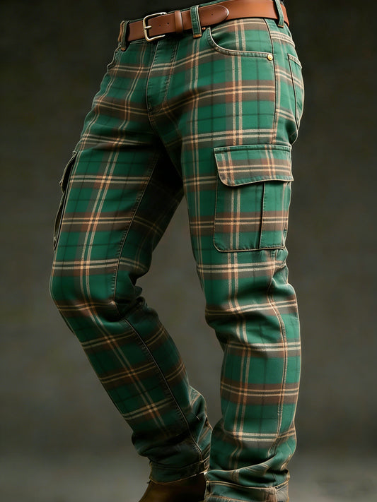 Pánské retro dovolená obchodní umění tisk neformální pracovní kalhoty