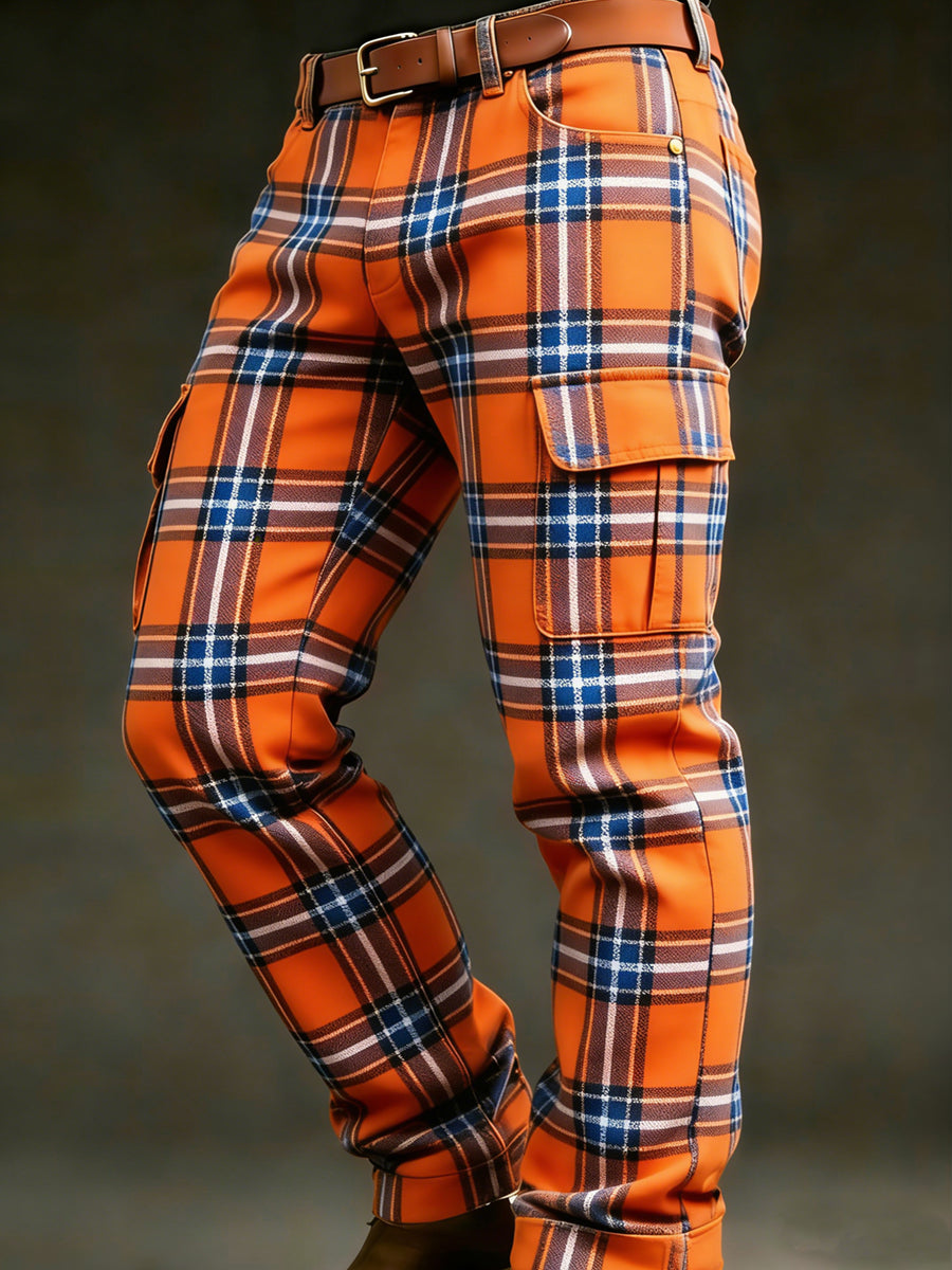 Pánské retro dovolená obchodní umění tisk neformální pracovní kalhoty