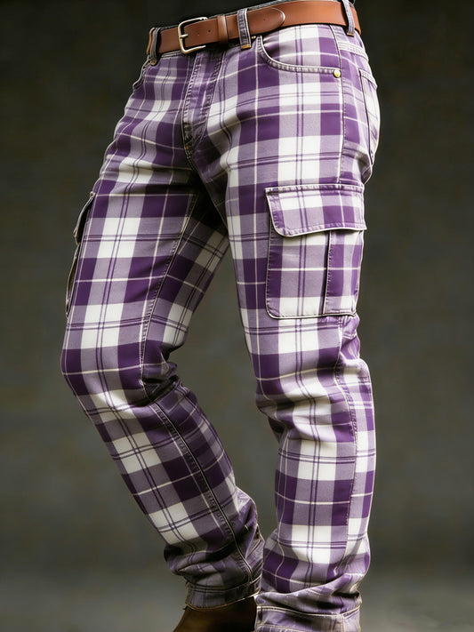 Pánské retro dovolená obchodní umění tisk neformální pracovní kalhoty