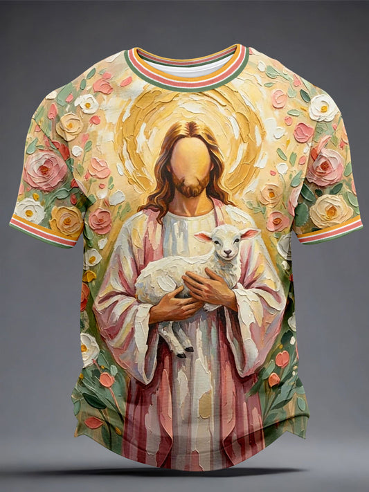 Mens jesus art print tshirts