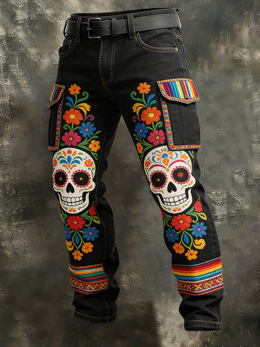 Pánské retro dovolená obchodní umění tisk neformální pracovní kalhoty