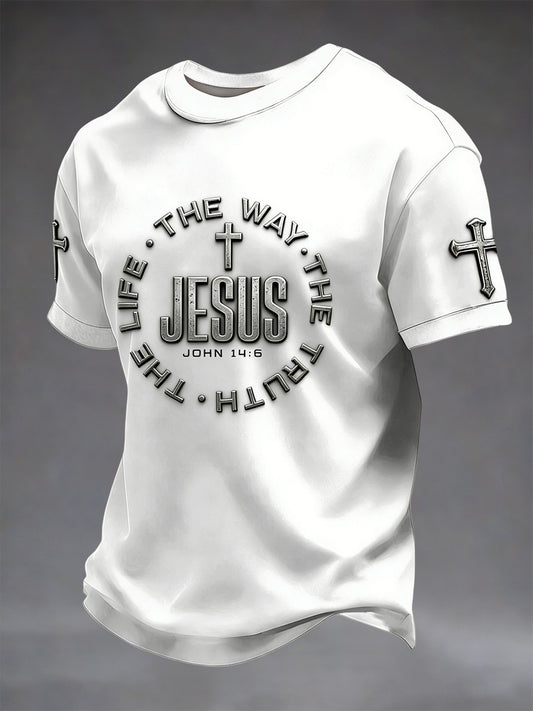 Retro faith jesus cross casual tshirt