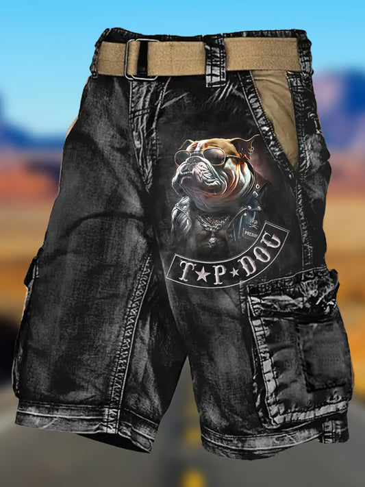 Pánské retro dovolená business art print casual shorts