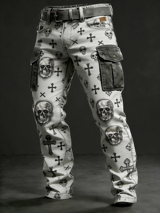 Pánské retro obchodní styl příležitostné pracovní kalhoty