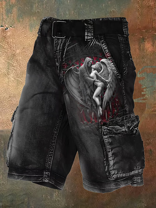 Pánské retro dovolená business art print casual shorts