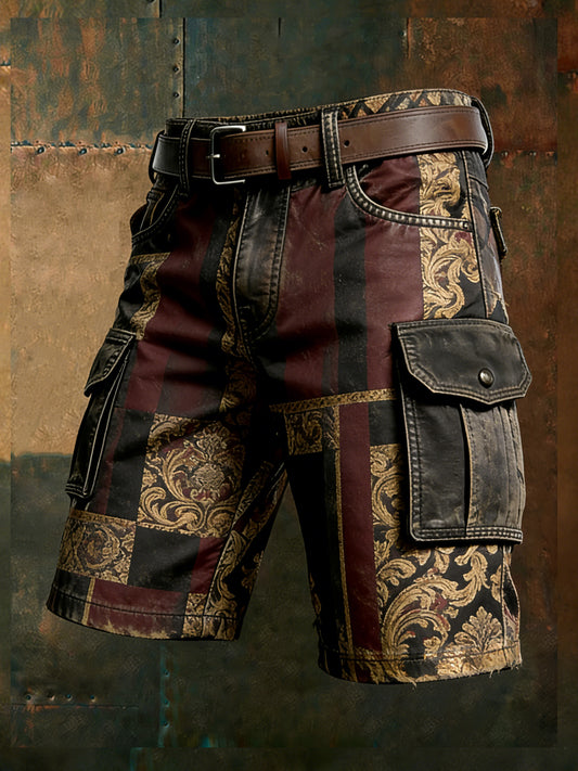 Pánské retro dovolená business art print casual shorts