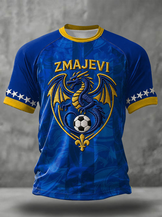 Pánské bosno zmajevi fotbalový milovník vytištěné tričko