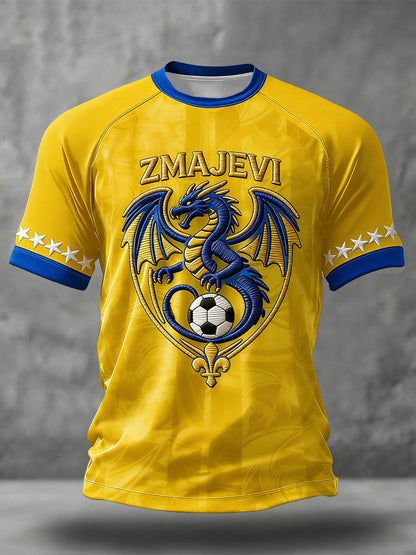 Pánské bosno zmajevi fotbalový milovník vytištěné tričko