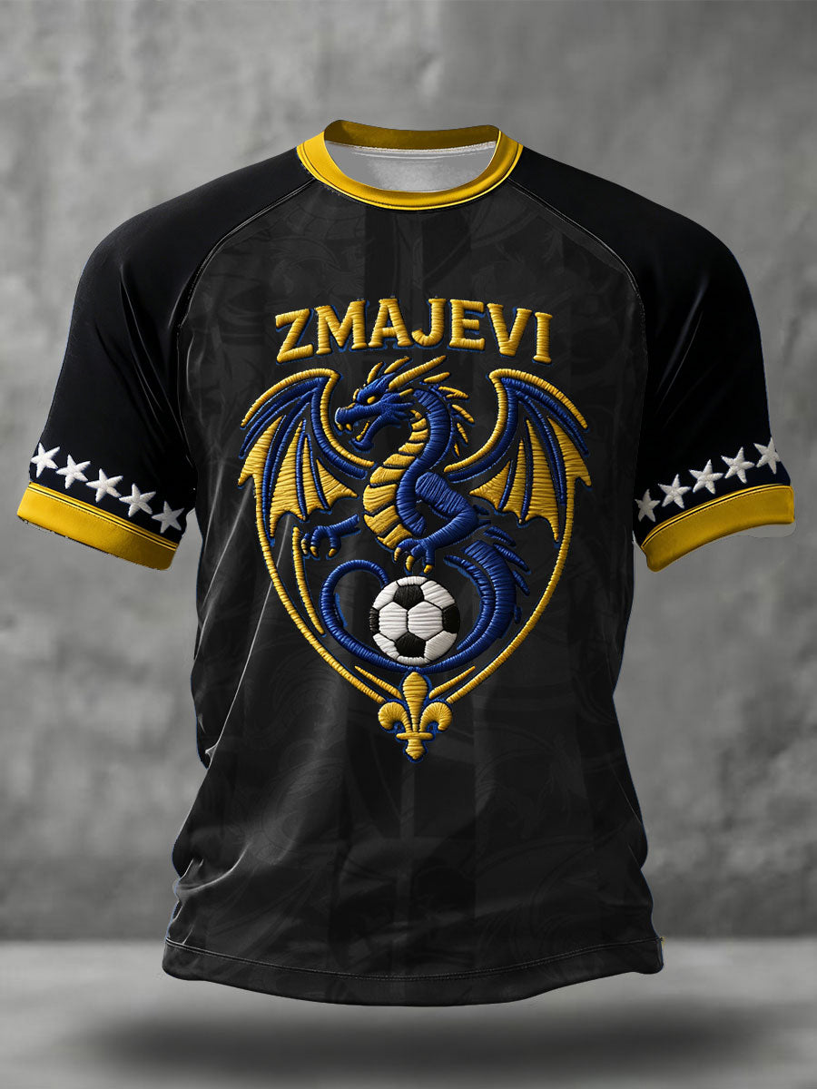 Pánské bosno zmajevi fotbalový milovník vytištěné tričko