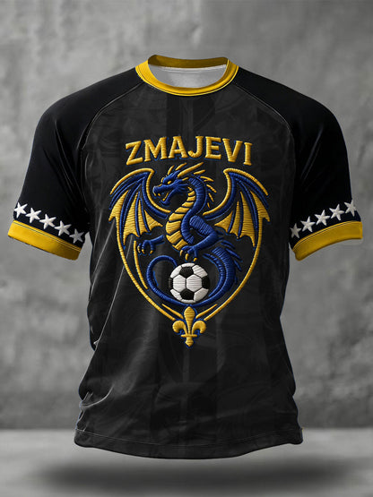 Pánské bosno zmajevi fotbalový milovník vytištěné tričko