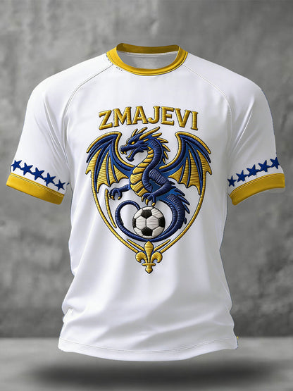 Pánské bosno zmajevi fotbalový milovník vytištěné tričko