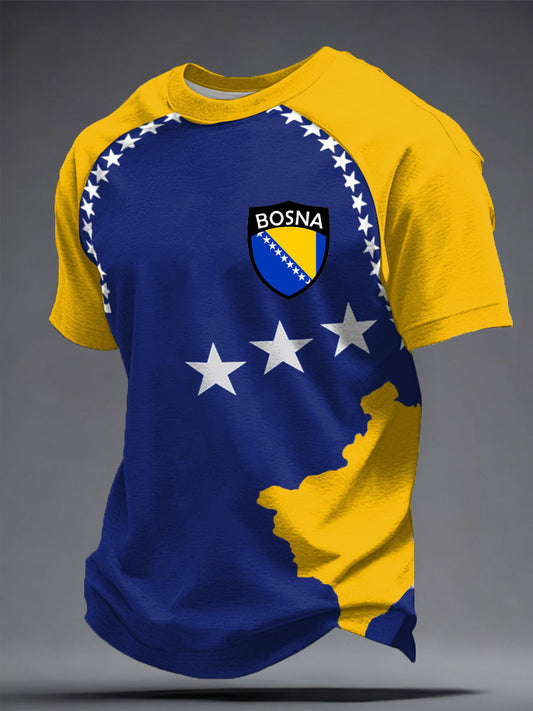 Pánské bosno zmajevi fotbalový milovník vytištěné tričko