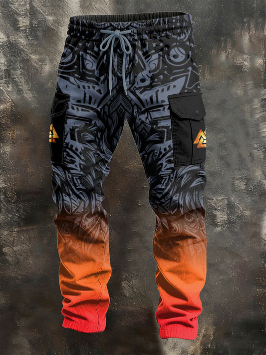 Pánské retro dovolená obchodní umění tisk neformální pracovní kalhoty