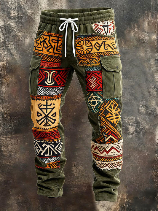 Pánské retro dovolená obchodní umění tisk neformální pracovní kalhoty