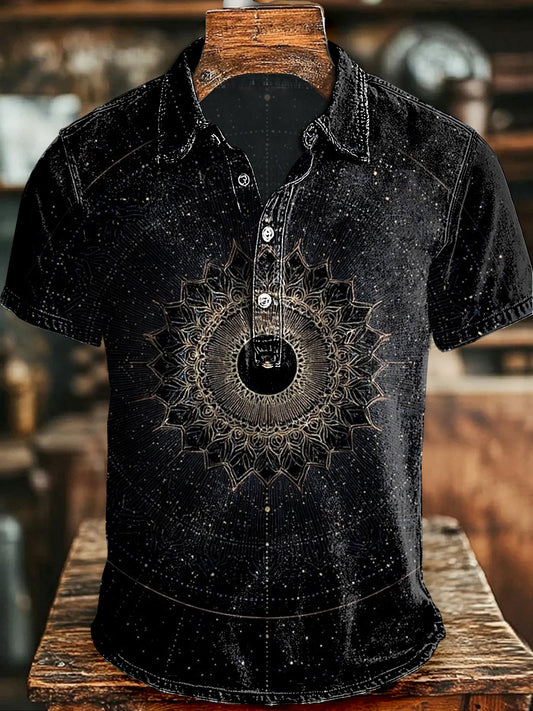 Spiral glitter star print casual s krátkými rukávy