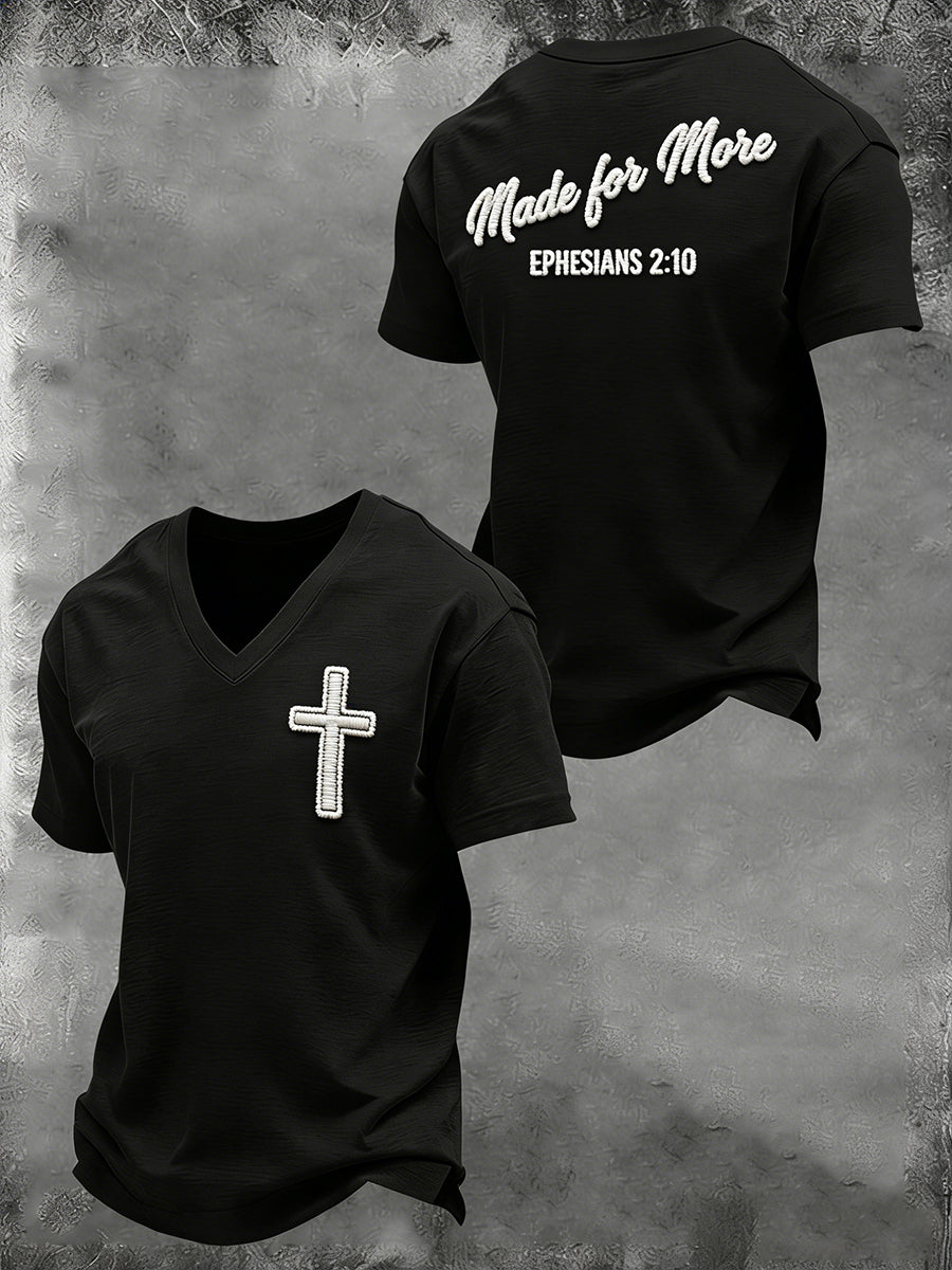 Pánské křesťanské kříže tištěné tshirt v krku