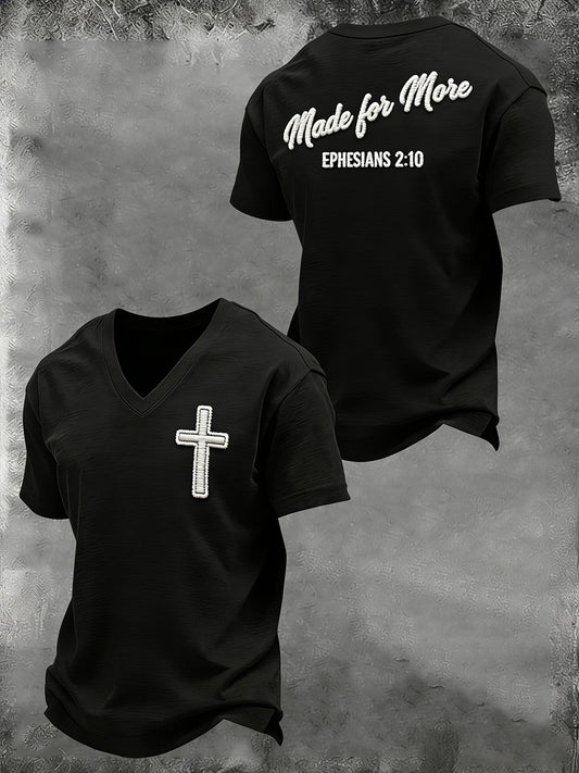 Pánské křesťanské kříže tištěné tshirt v krku