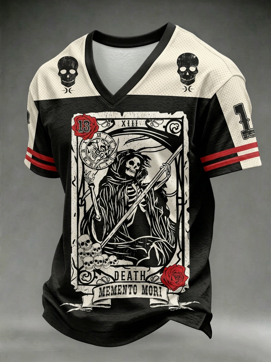 Pánské tmavé styl lebky otisk vneck tshirt