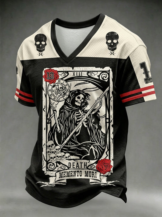 Pánské tmavé styl lebky otisk vneck tshirt
